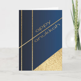 Hanukkah Grußkarte Elegante Navy N Gold Feiertagskarte