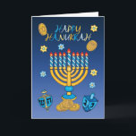 Hanukkah Grußkarte mit Menorah Feiertagskarte<br><div class="desc">Hübsche Hanukka Grußkarte mit Menorah</div>