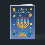 Hanukkah Grußkarte mit Menorah Feiertagskarte<br><div class="desc">Hübsche Hanukka Grußkarte mit Menorah</div>
