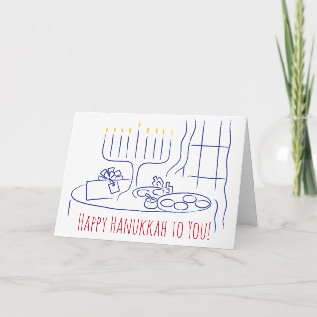 Hanukkah Grußkarte personalisieren Feiertagskarte (Vorderseite)