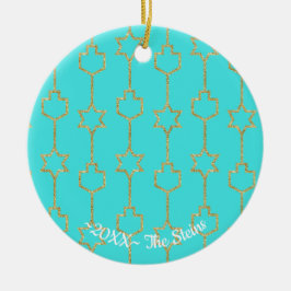 Hanukkah "Hanging Gold Charms" Circle Ornament