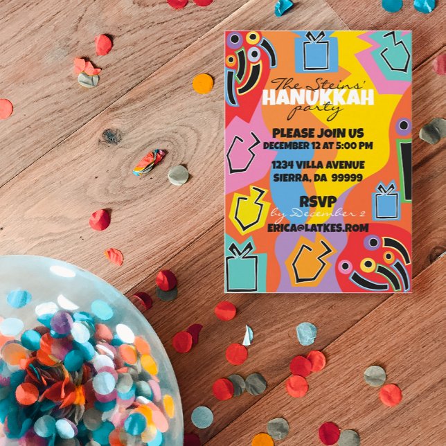 Hanukkah Hanukkah Happy Art Einladung (Hope you enjoy my newest Hanukkah/Chanukah designs to get your party started!)