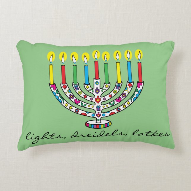 Hanukkah Hanukkiah Bright Lights Dekokissen (Vorderseite)