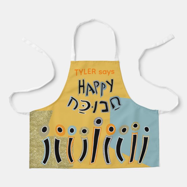 Hanukkah Happy Dancing Candles Schürze (Vorderseite)
