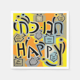 Hanukkah Happy Glitzy Art Serviette