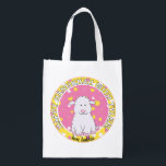 Hanukkah Happy mit Pink Lambie Wiederverwendbare Einkaufstasche<br><div class="desc">Hanukkah Happy mit rosa Lambie, weiße 2-seitige Tasche. Alle Designelemente können bearbeitet werden. Alle bearbeitbaren Texte können gelöscht und durch eine eigene Nachricht ersetzt werden. Verwenden Sie Ihre Lieblingsfarbe, Schriftart und Stil. Happy Hanukkah/Chanukah! Stil: Wiederverwendbare Beutel Grün gehen und retten den Planeten mit unserer wiederverwendbaren Lebensmitteltasche! Diese Tasche ist aus...</div>