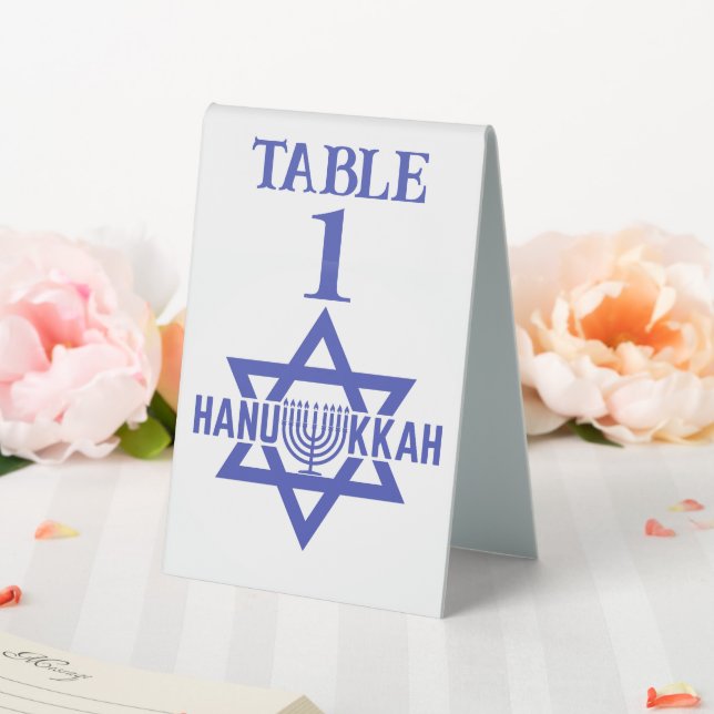 Hanukkah individuell nummeriert tischaufsteller  (In Situ (Hochzeit))
