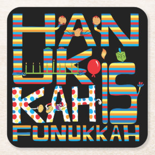 Hanukkah ist Funukkah Rechteckiger Pappuntersetzer