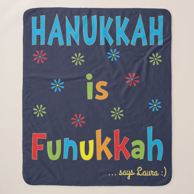 Hanukkah ist Funukkah Sherpa Fleece Blanket/Med Sherpadecke (Vorderseite)