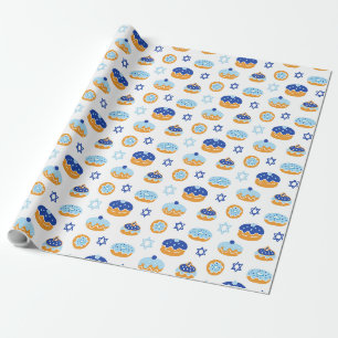 Hanukkah Jelly Donut Star von David Wrapping Paper Geschenkpapier