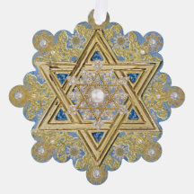 Hanukkah Jeweled Snowflake Ornament Card