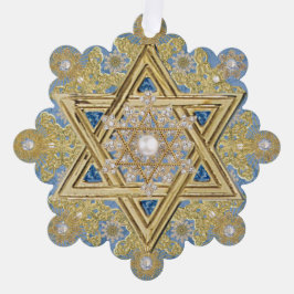 Hanukkah Jeweled Snowflake Ornament Card Karte