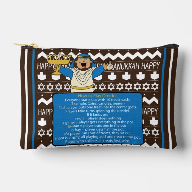 Hanukkah Judah Maccabee Dreidel Zubehörtasche (Vorderseite)