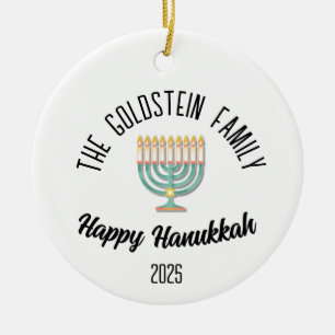 Hanukkah Jüdische Chanuka Personalisiert Familienn Keramik Ornament