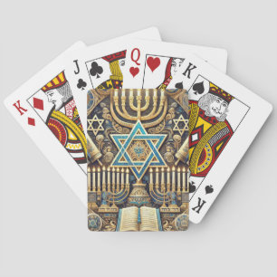 Hanukkah jüdische Menora Hebräisch Spielkarten