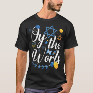 Hanukkah jüdische Menorah Oy zur Welt Hanukkah T-Shirt