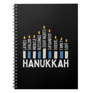 Hanukkah jüdischer Holiday Menorah Juden Notizblock