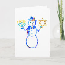 Hanukkah Jüdischer niedlicher Schneemann Menorah S