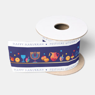 Hanukkah jüdischer Urlaub Hanukkiah Dekoration Satinband