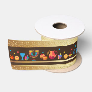 Hanukkah jüdischer Urlaub Hanukkiah Dekoration Satinband