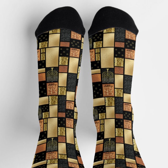 Hanukkah-Kacheln Socken (Oben)