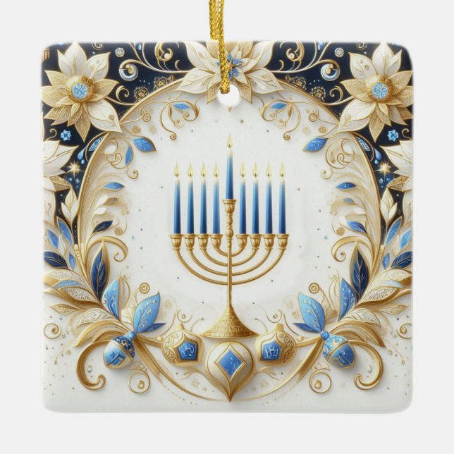 Hanukkah Keramik Ornament (Vorderseite)