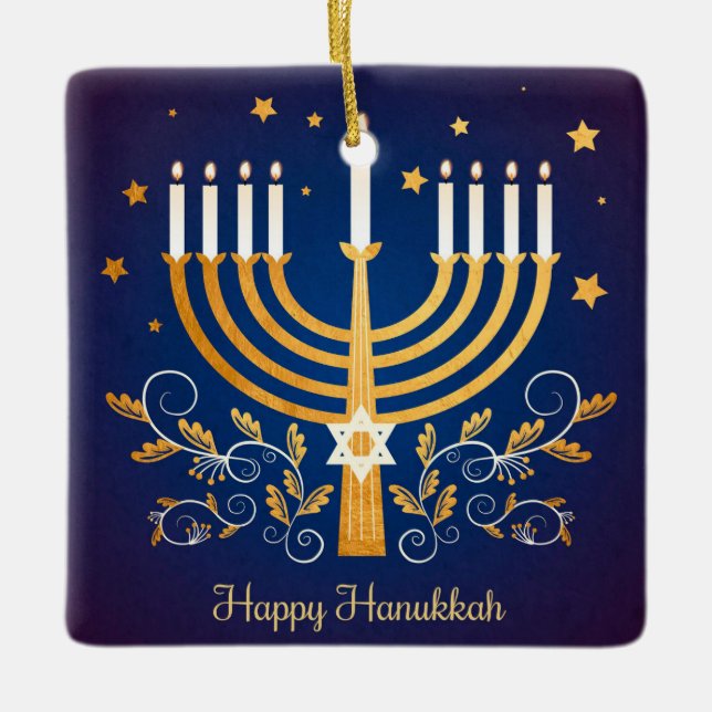 Hanukkah Keramik Ornament (Vorderseite)