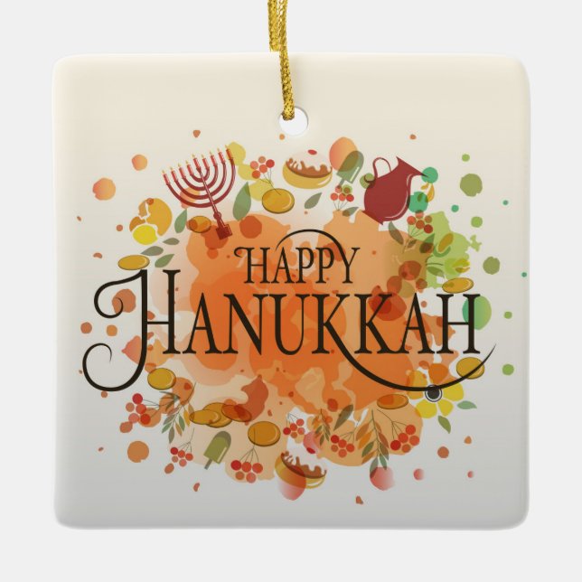 Hanukkah Keramik Ornament (Vorderseite)
