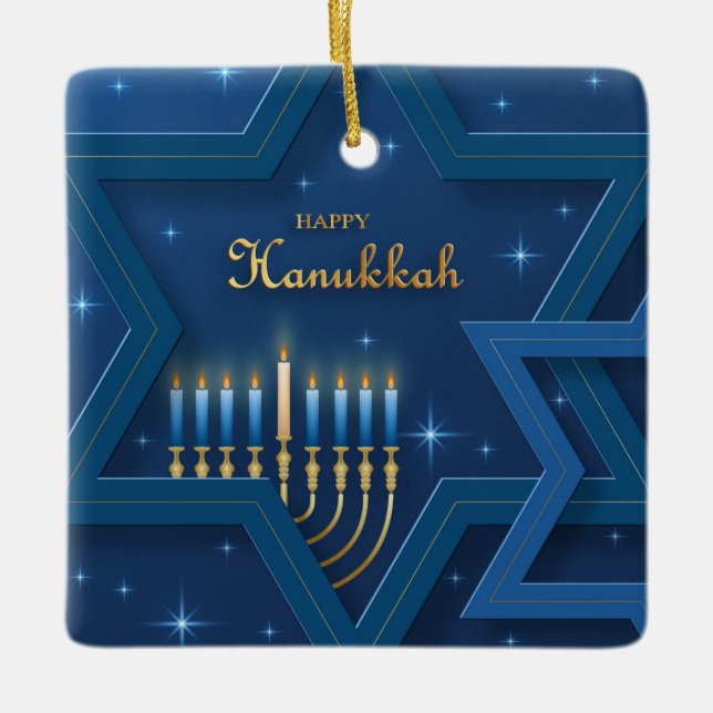 Hanukkah Keramik Ornament (Vorderseite)