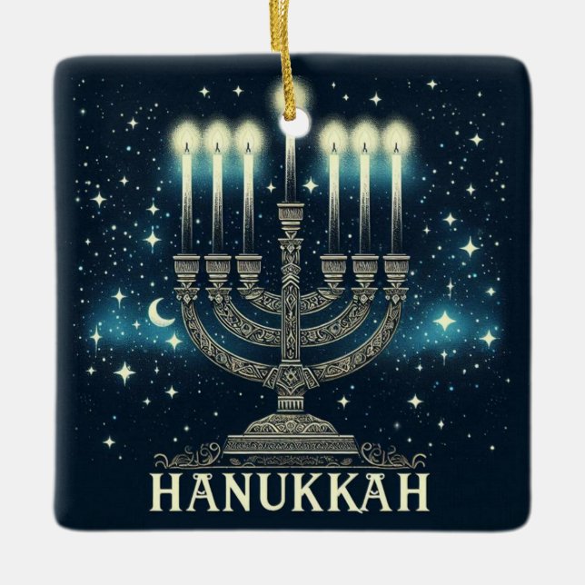 Hanukkah Keramik Ornament (Vorderseite)