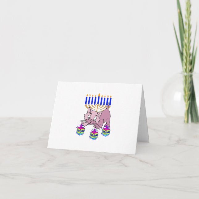 Hanukkah Kitty Feiertagskarte (Vorderseite)