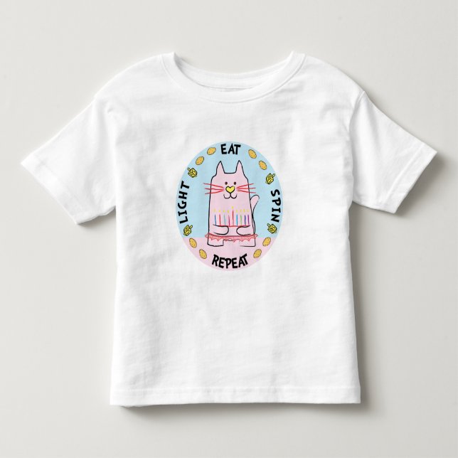 Hanukkah Kleinkind Jersey T - Shirt Spin Wiederhol (Vorderseite)