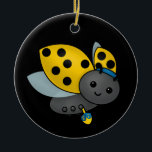 Hanukkah Ladybug Keramik Ornament<br><div class="desc">Cute Hanukkah Ladybug in a cap with a dreidel.</div>