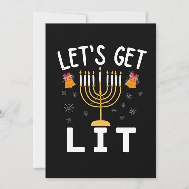 Hanukkah, lasst uns den T - Shirt holen Einladung (Vorderseite)