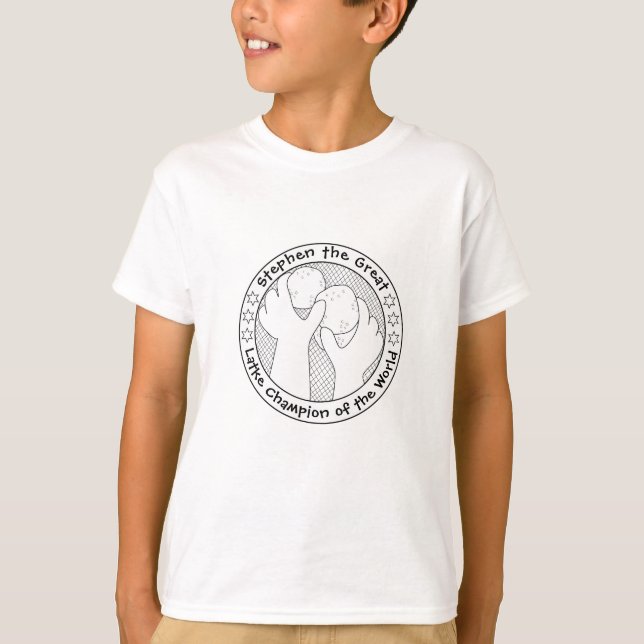 Hanukkah "Latke World Champion" Kid's T - Shirt (Vorderseite)