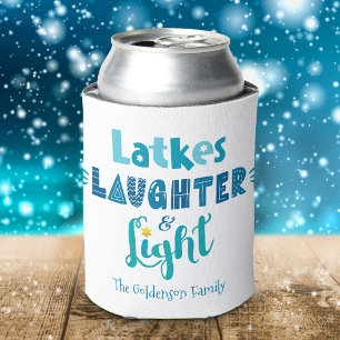 Hanukkah Latkes Laghter Light Fun Bold Typografie Dosenkühler