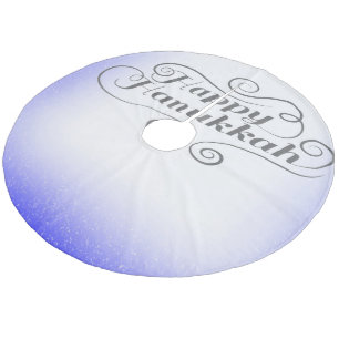 Hanukkah-Lichter der Freude Fleece Weihnachtsbaumdecke