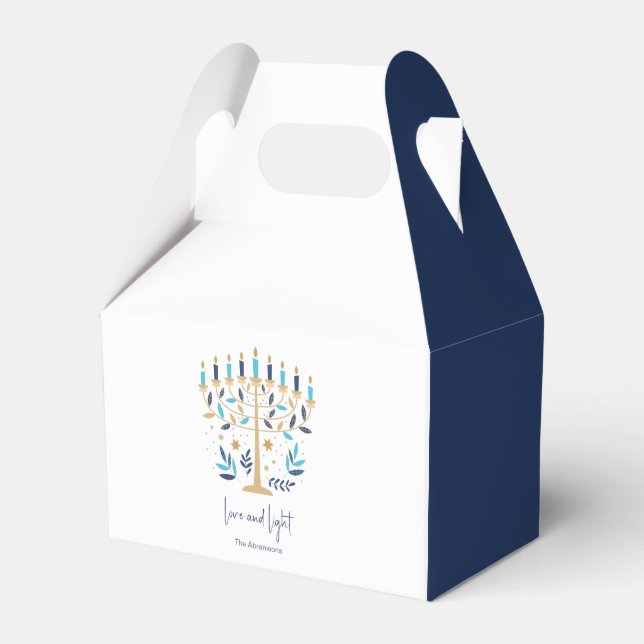 Hanukkah Liebe & Light Floral Menorah Geschenkschachtel (Vorderseite)