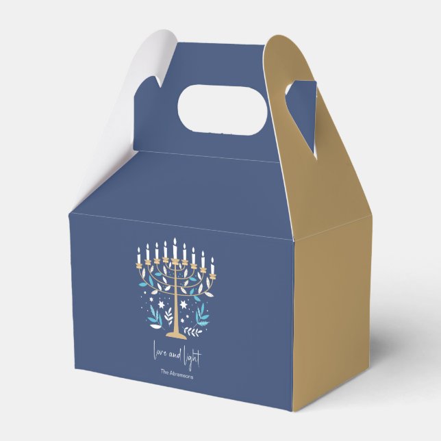 Hanukkah Liebe & Light Floral Menorah Geschenkschachtel (Vorderseite)