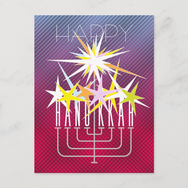 HANUKKAH LIGHTS FEIERTAGSPOSTKARTE (Vorderseite)