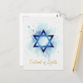 Hanukkah Lights Postcard Postkarte