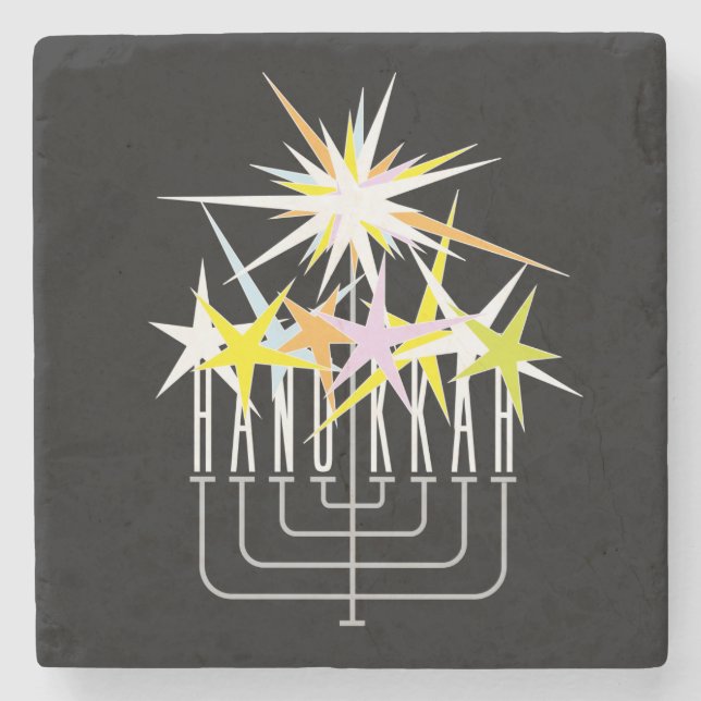 Hanukkah Lights Steinuntersetzer (Vorderseite)