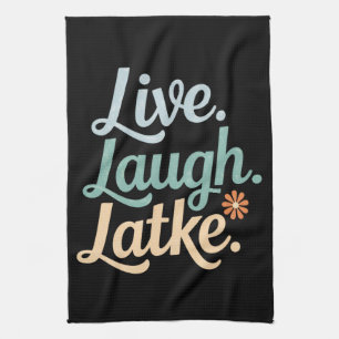 Hanukkah Live Lachen Latke Lustiger Feiertag Famil Geschirrtuch