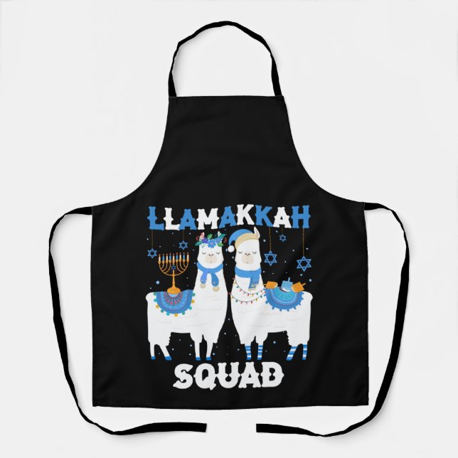 Hanukkah Llama Christmas Happy Llamakah Squad Cute Schürze (Vorderseite)