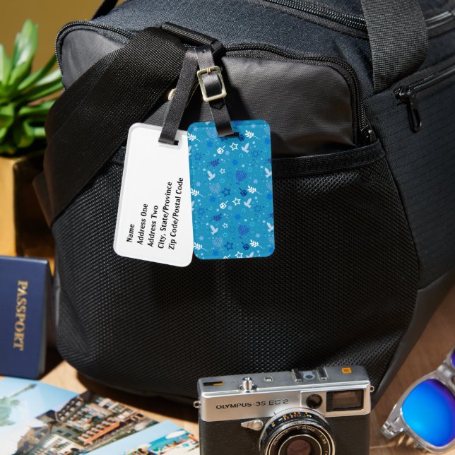 Hanukkah Luggage Tag Gepäckanhänger (Vorderseite & Rückseite)