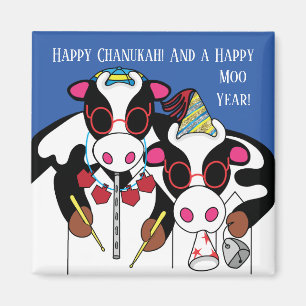 Hanukkah Magnet Platz Glückliches Moo Jahr!