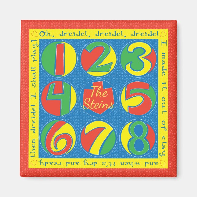 Hanukkah Magnet Square Dreidel Game (Vorne)