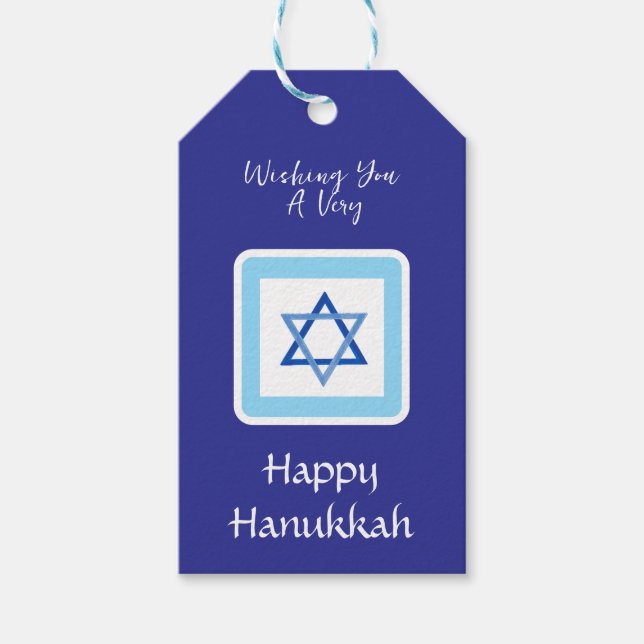 HANUKKAH-Meldung Blue Geschenkanhänger (Vorderseite)