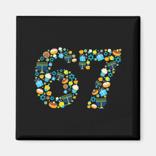 Hanukkah-Menora Dreidel 67 Festliche Chanukka Sech Magnet
