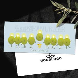 Hanukkah-Menora Oliven Pale Blue Company Karte